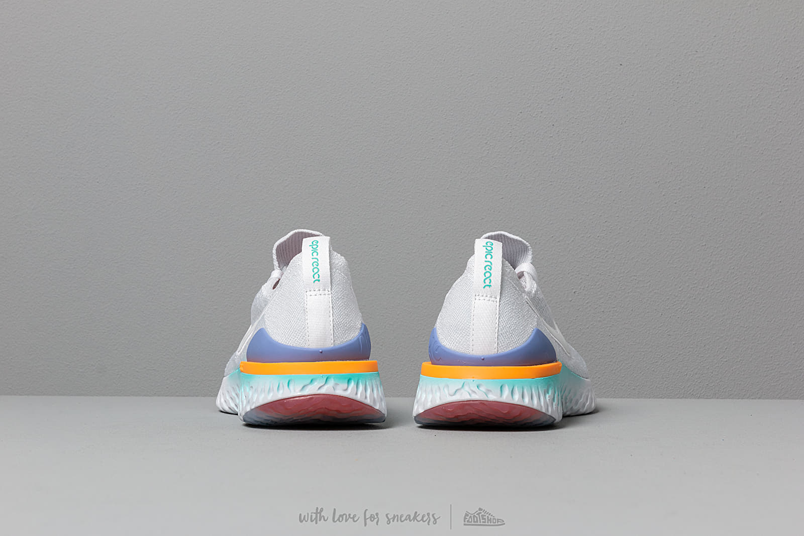 Women s shoes Nike W Epic React Flyknit 2 White White Hyper Jade Ember Glow Footshop
