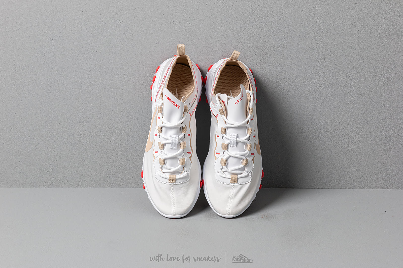 Încălțăminte și sneakerși pentru femei Nike W React Element 55 White/ Desert Ore-White-Ember Glow
