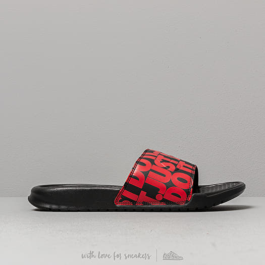 nike benassi slides red and black