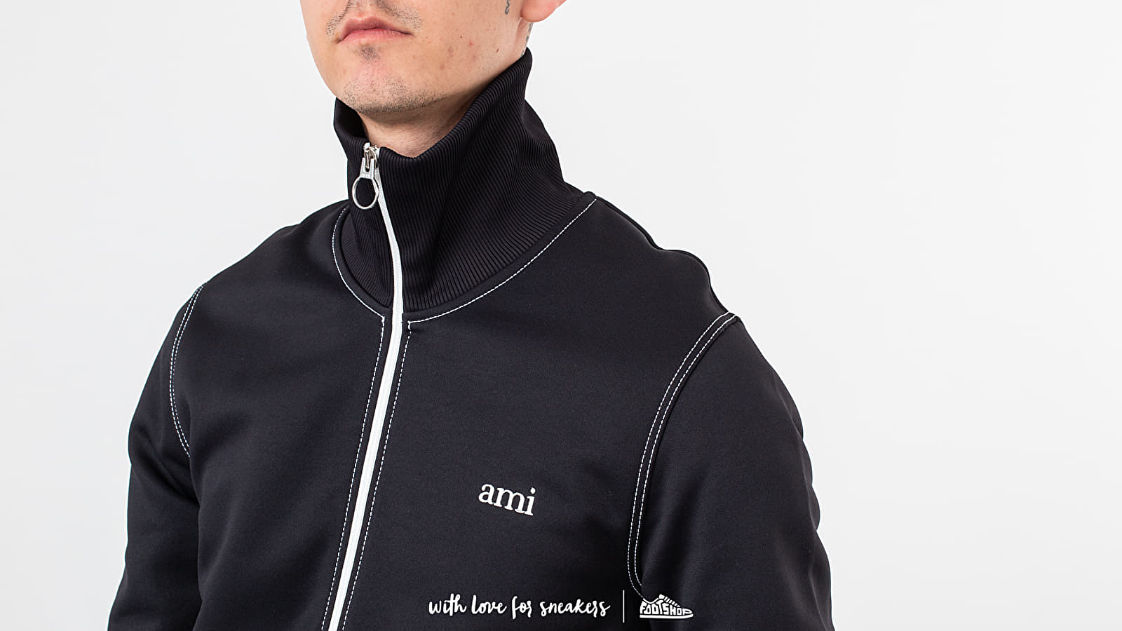 【激レア】AMI Alexandre Mattiussi/セットアップ/ Alexandre Mattiussi Zipped Track Top Black | Footshop