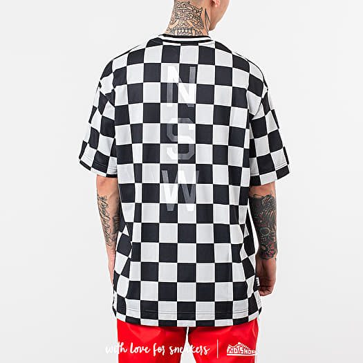 Black nike shirt with white check hotsell