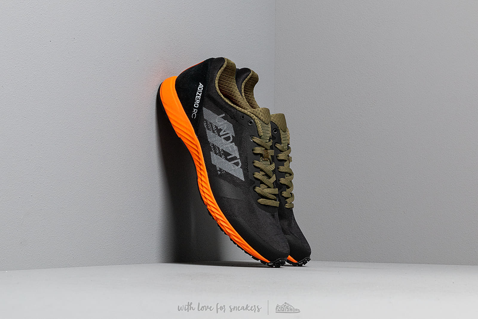 Men s shoes adidas x Undefeated Adizero RC Black White Light Grey Heather Orange Footshop