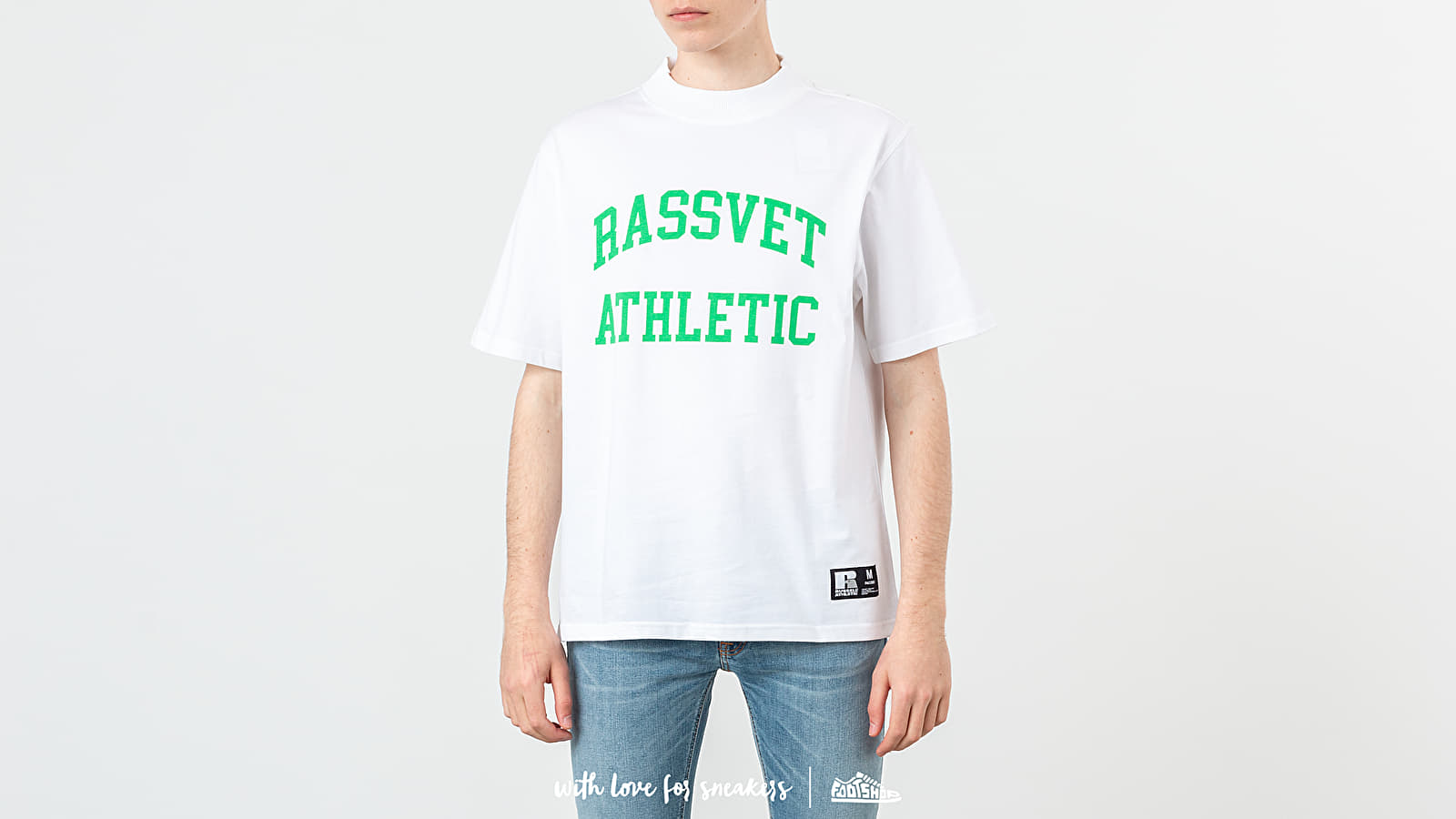 T-shirts PACCBET x Russell Athletic Printed Tee White/ Green | Footshop