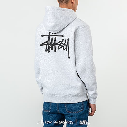 Stussy basic hoodie ash heather sale