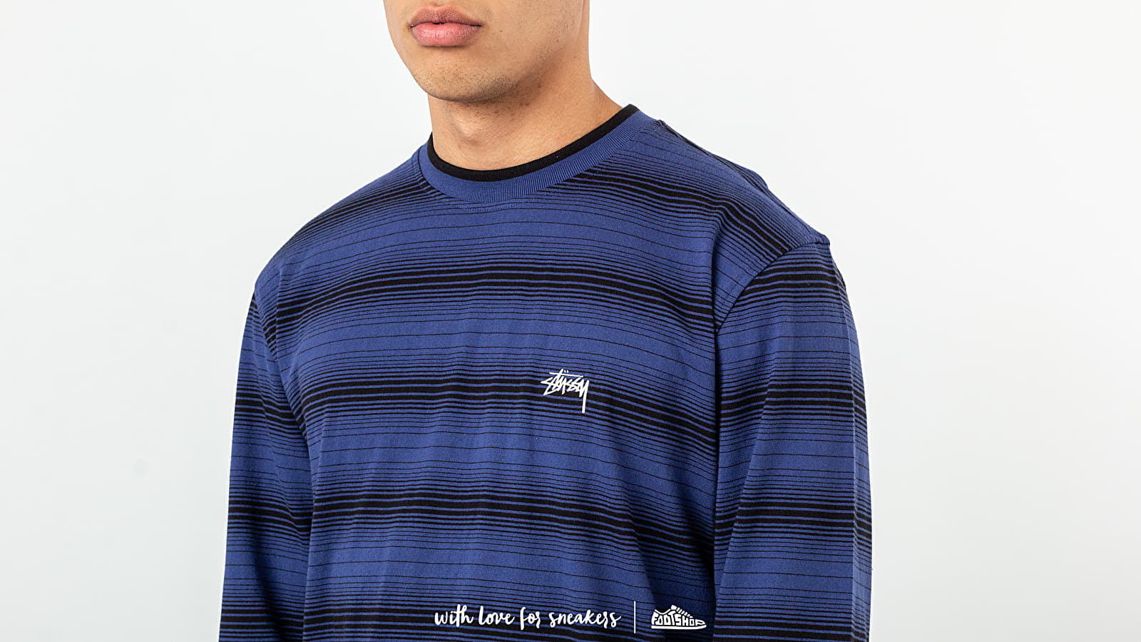 素晴らしい品質 T-shirts Stüssy Ombre Long Sleeve Crew Tee Navy | Footshop トップス