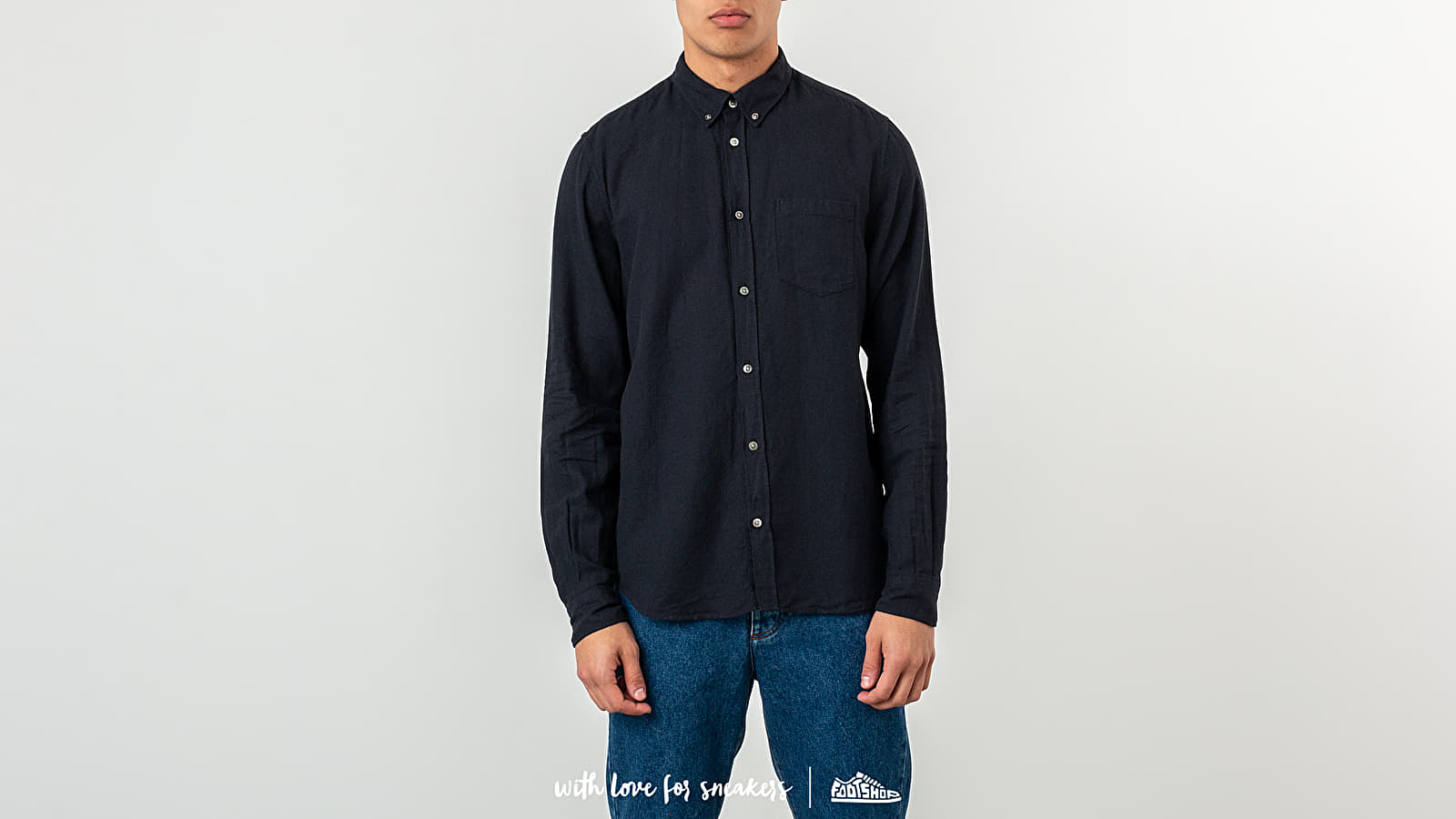 Košele Norse Projects Osvald BD 50/50 Shirt Dark Navy