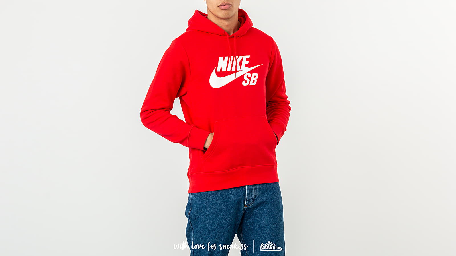 Mikiny Nike SB Icon Essential Hoodie Red