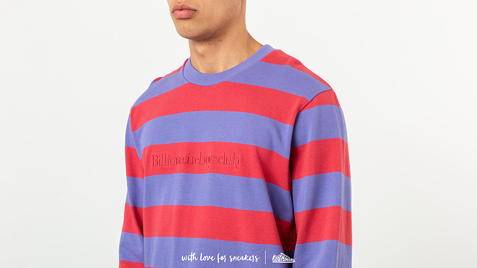 T-shirts  Billionaire Boys Club Heavy Striped Long Sleeve Tee Red