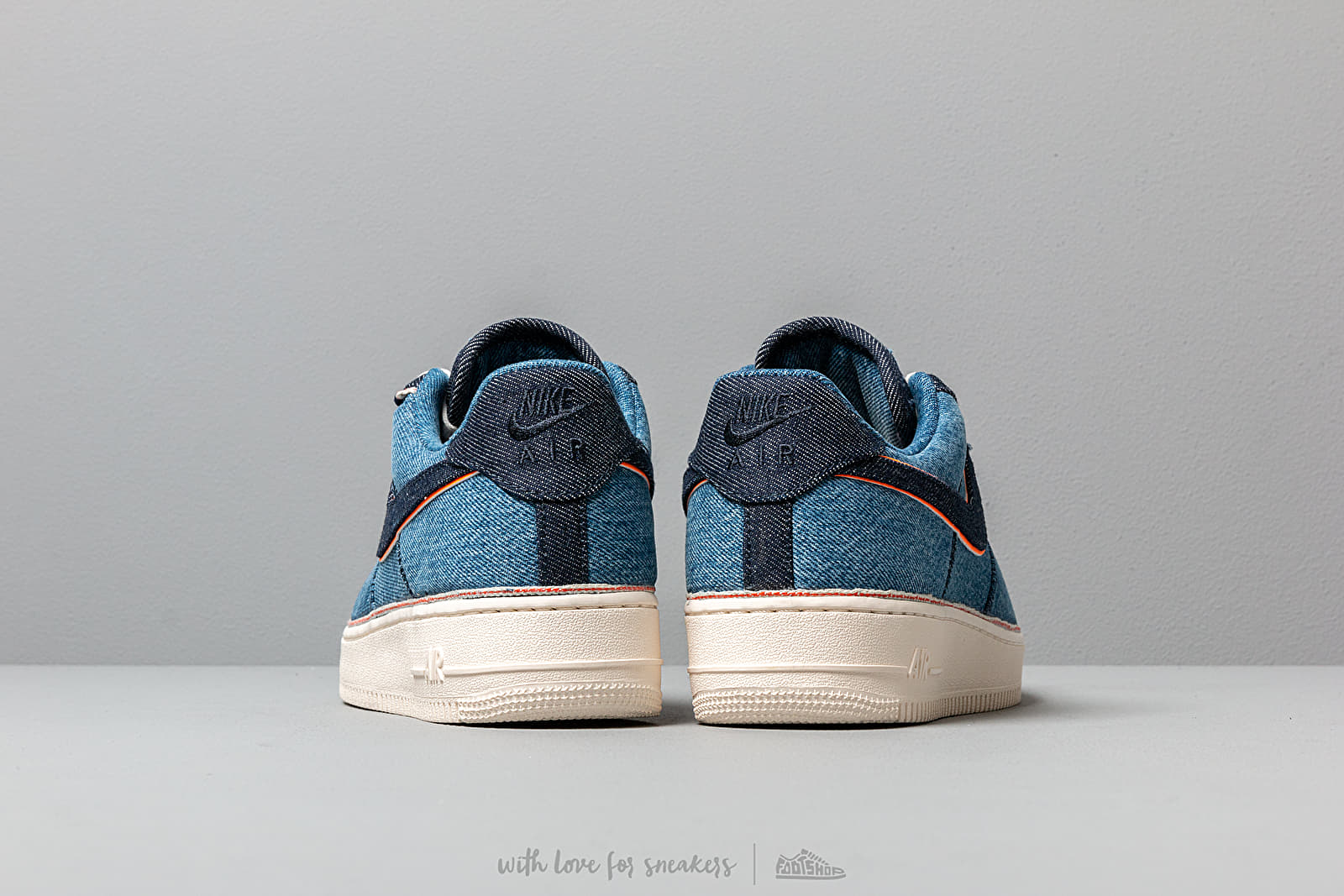 Nike air force 1 stonewash blue on sale