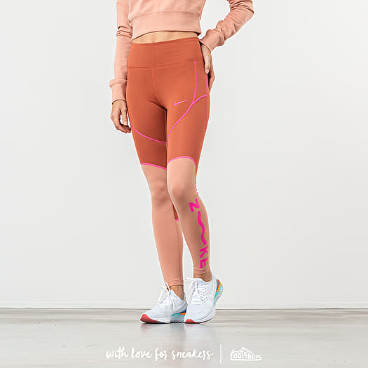 Pants and jeans Nike 7 8 Tight Dusty Peach Rose Gold Laser Fuchsia Footshop