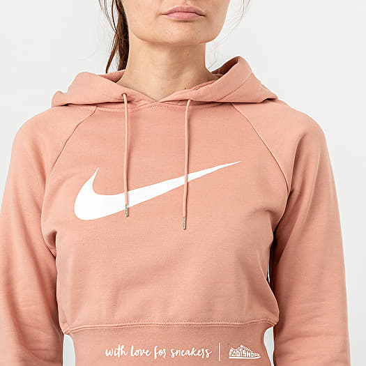 Hoodies and sweatshirts Nike Sportswear Swoosh Crop Hoodie Rose Gold White Footshop