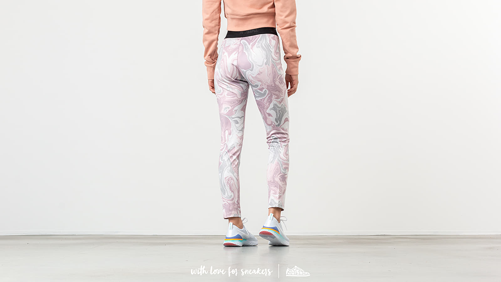 pink and gray nike leggings