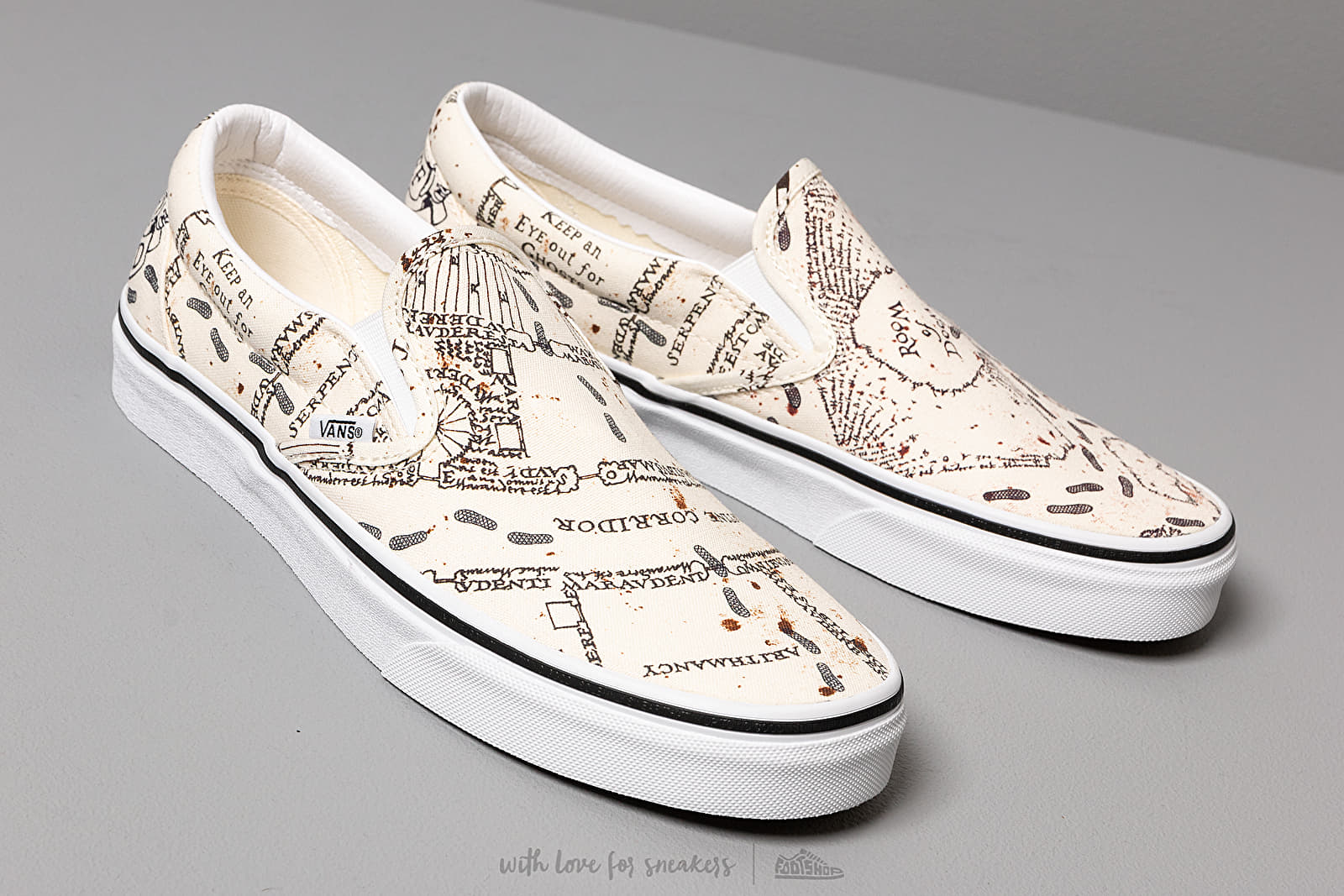 Pánské tenisky a boty Vans x Harry Potter Classic Slip-On Marauder's Map/ White