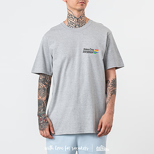 T shirts Stussy International Corp. Tee Grey Heather Footshop