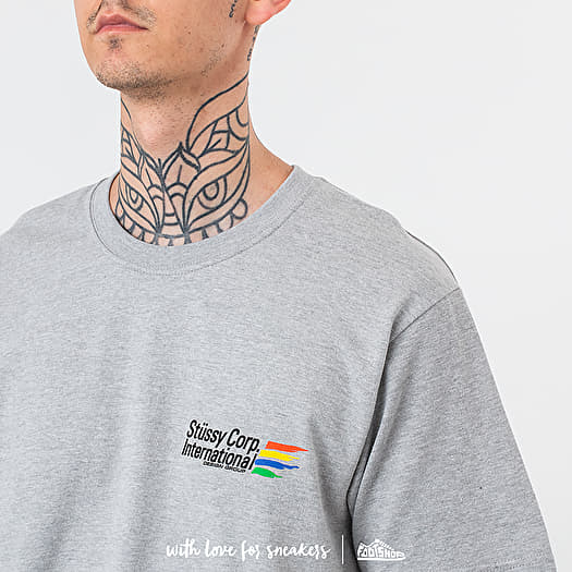 T shirts St ssy International Corp. Tee Grey Heather Footshop
