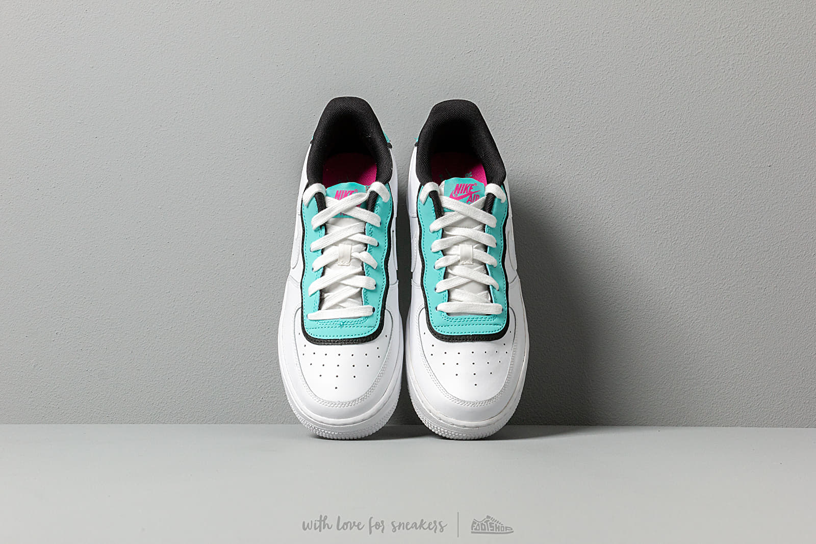 Sneaker und Schuhe für Kinder Nike Air Force 1 LV8 1 Double GS White/ White-Light Aqua-Black