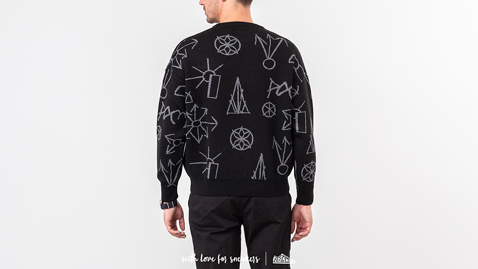 Sweaters PACCBET Main Graphic Jacquard Knit Sweater Black Footshop
