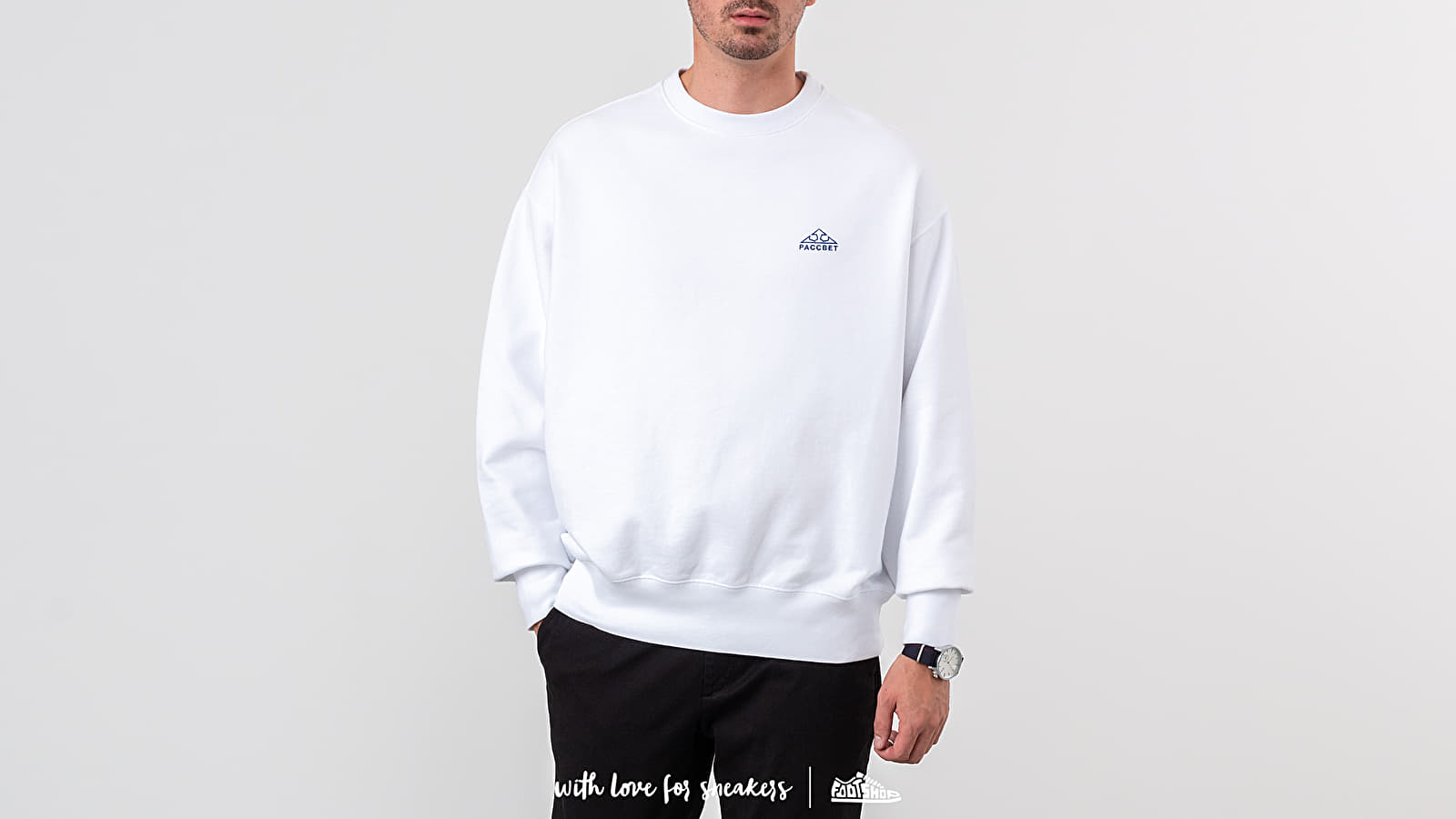 Hoodies and sweatshirts  PACCBET Main Logo Emboidery Crewneck White