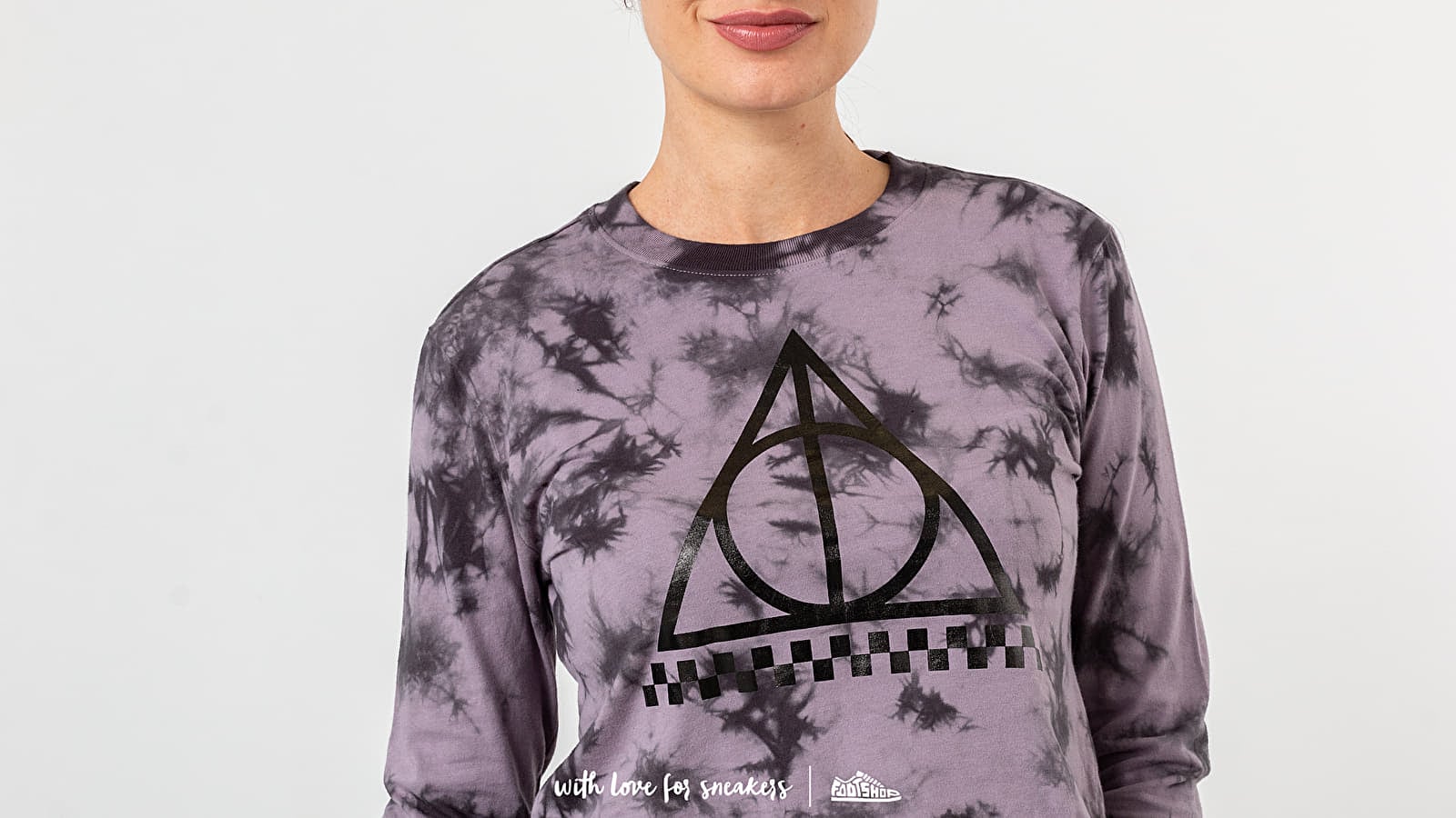 Tricouri  Vans x Harry Potter Deathly Hallows Longsleeve Crop Tee Purple/ Black