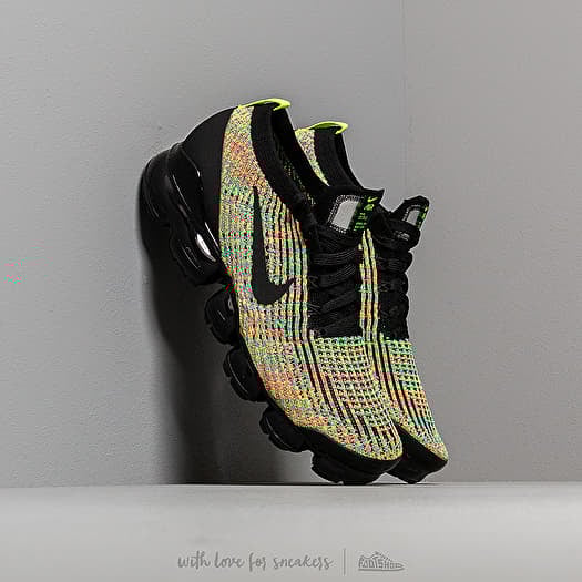 Men s shoes Nike Air Vapormax Flyknit 3 Black Black Volt Blue Lagoon Footshop