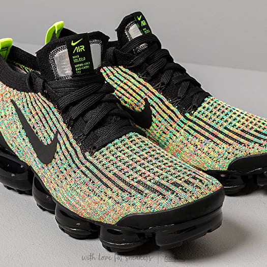 Herren Sneaker und Schuhe Nike Air Vapormax Flyknit 3 Black Black Volt Blue Lagoon Footshop