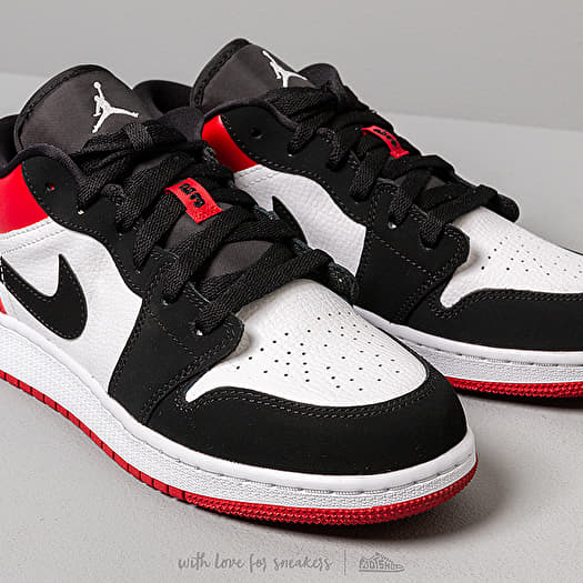 Otroške superge in čevlji Air Jordan 1 Low (GS) White/ Black-Gym Red |  Footshop