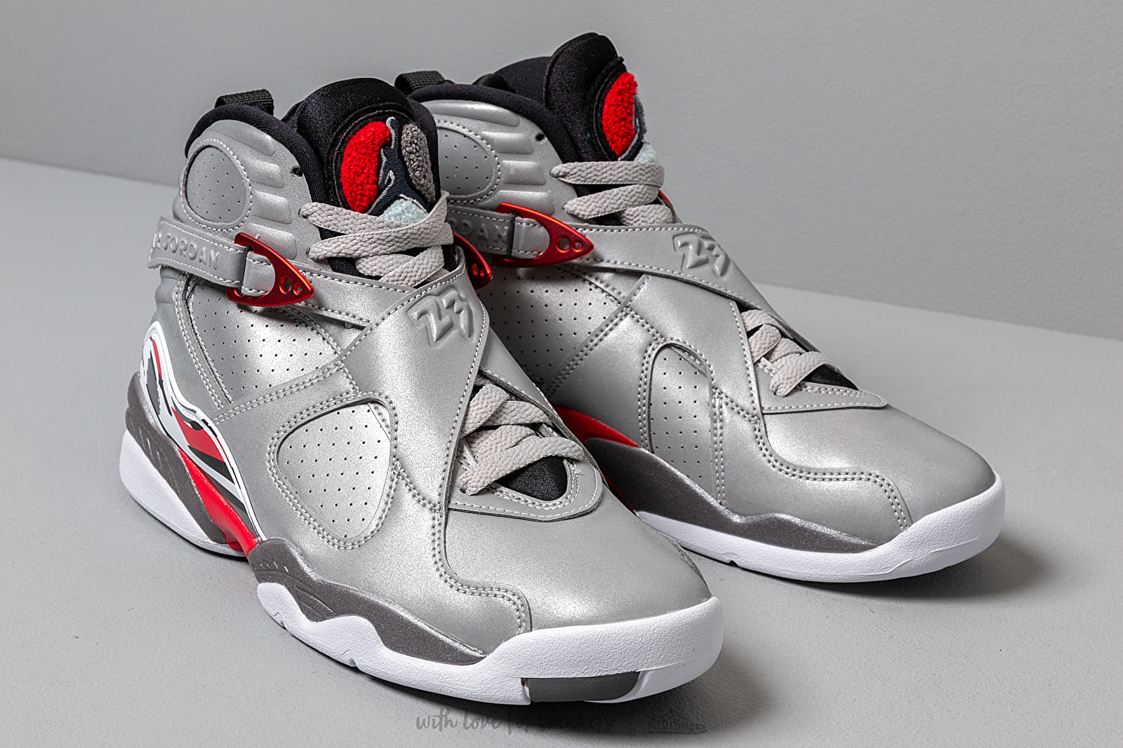 Silver jordan 8 on sale