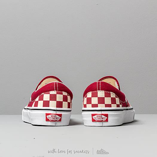 Vans slip on store checkerboard rumba red