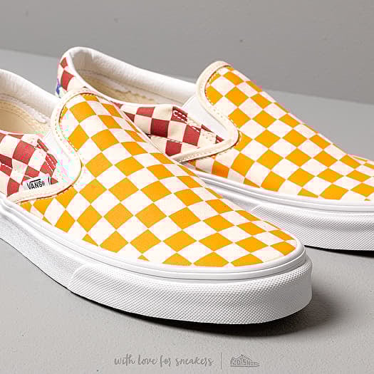 True white checkerboard slip on vans deals