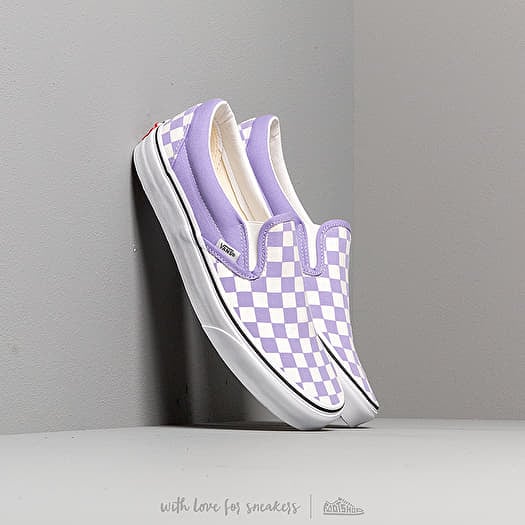 Purple checkered slip retailers on vans