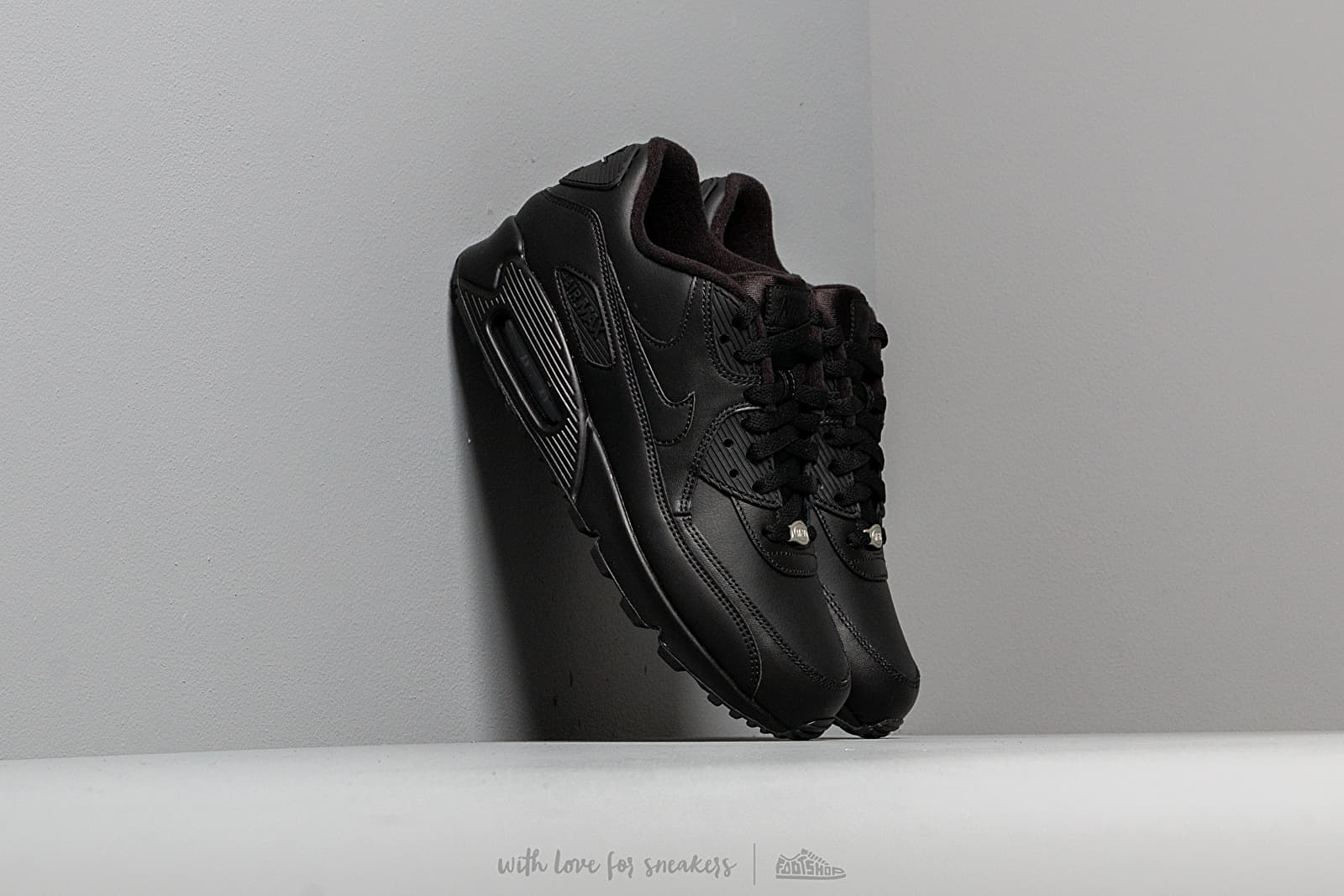 Herren Sneaker und Schuhe Nike Air Max 90 Leather Black/ Black