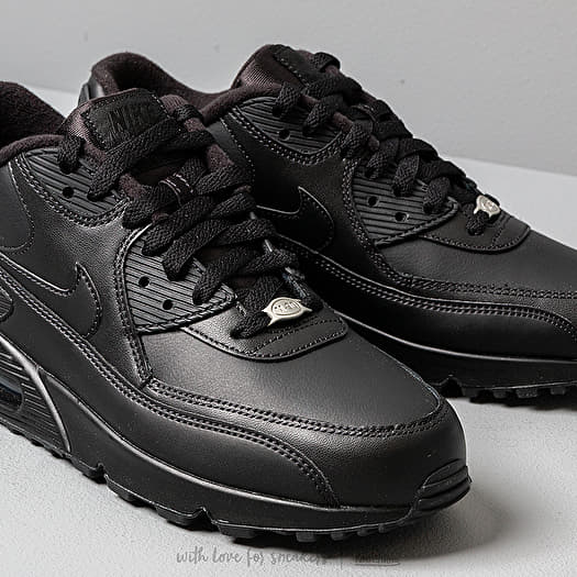 Nike air max 90 black leather mens trainers sales