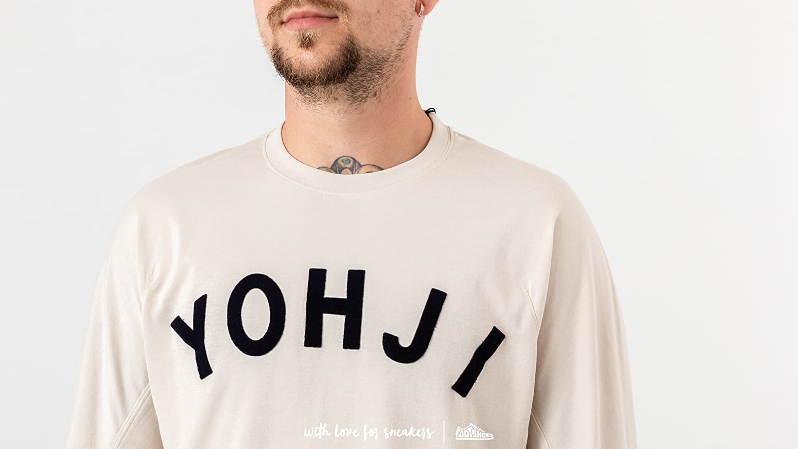T-shirts Y-3 Yohji Letters Long Sleeve Tee Ecru/ Legend Ink | Footshop