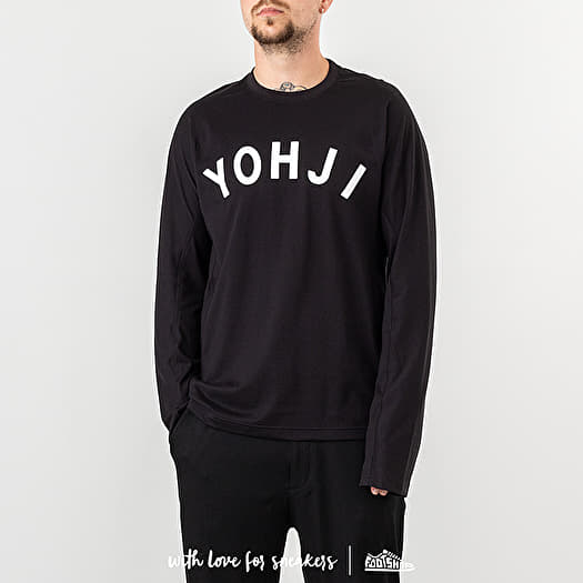 T shirts Y 3 Yohji Letters Long Sleeve Tee Black Off White Footshop