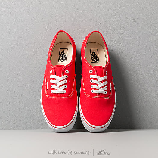 Vans red low online tops