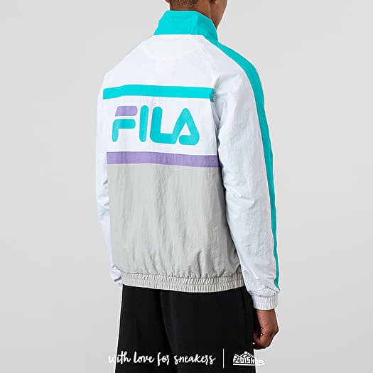 Fila Jona Woven Half Zip Jacket Harbor Mist Bright White Blue Curacao Violet Tulip Footshop