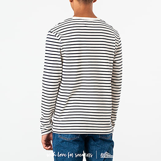 T-shirts WOOD WOOD Mel Long Sleeve Tee Off White/ Navy Stripes