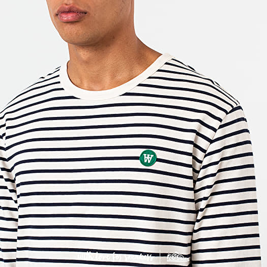 T-shirts WOOD WOOD Mel Long Sleeve Tee Off White/ Navy Stripes