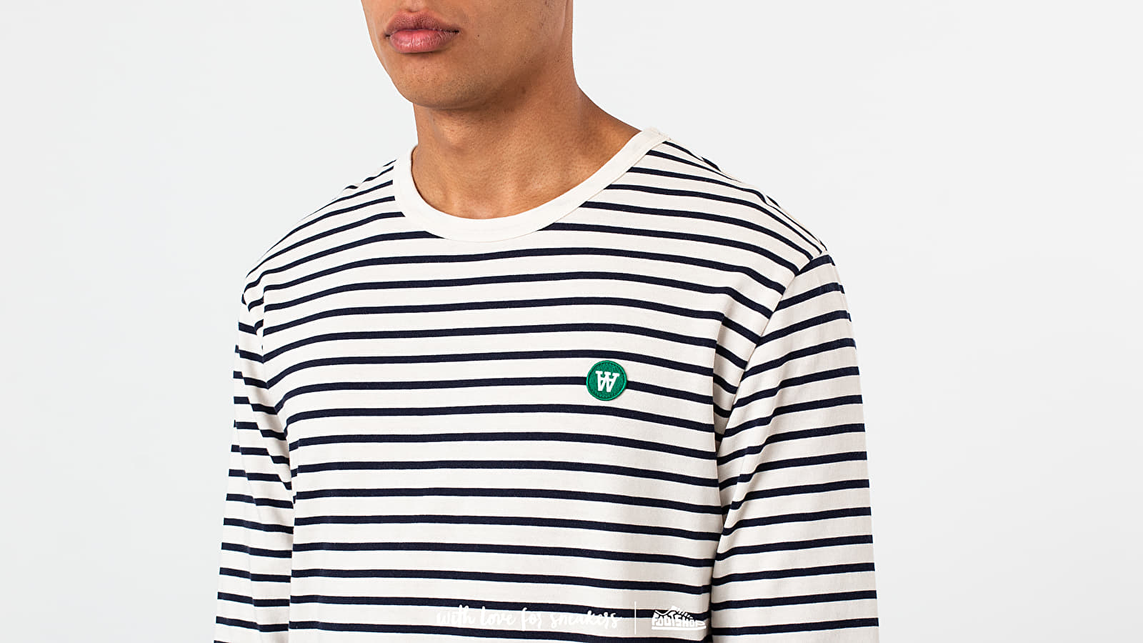 T-shirts WOOD WOOD Mel Long Sleeve Tee Off White/ Navy Stripes
