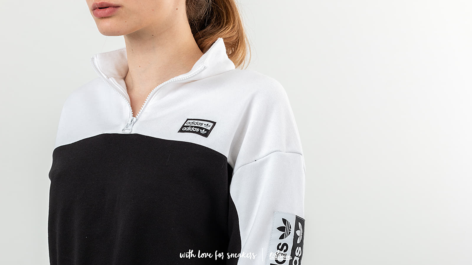 Puloverji   adidas Cropped Sweashirt White/ Black