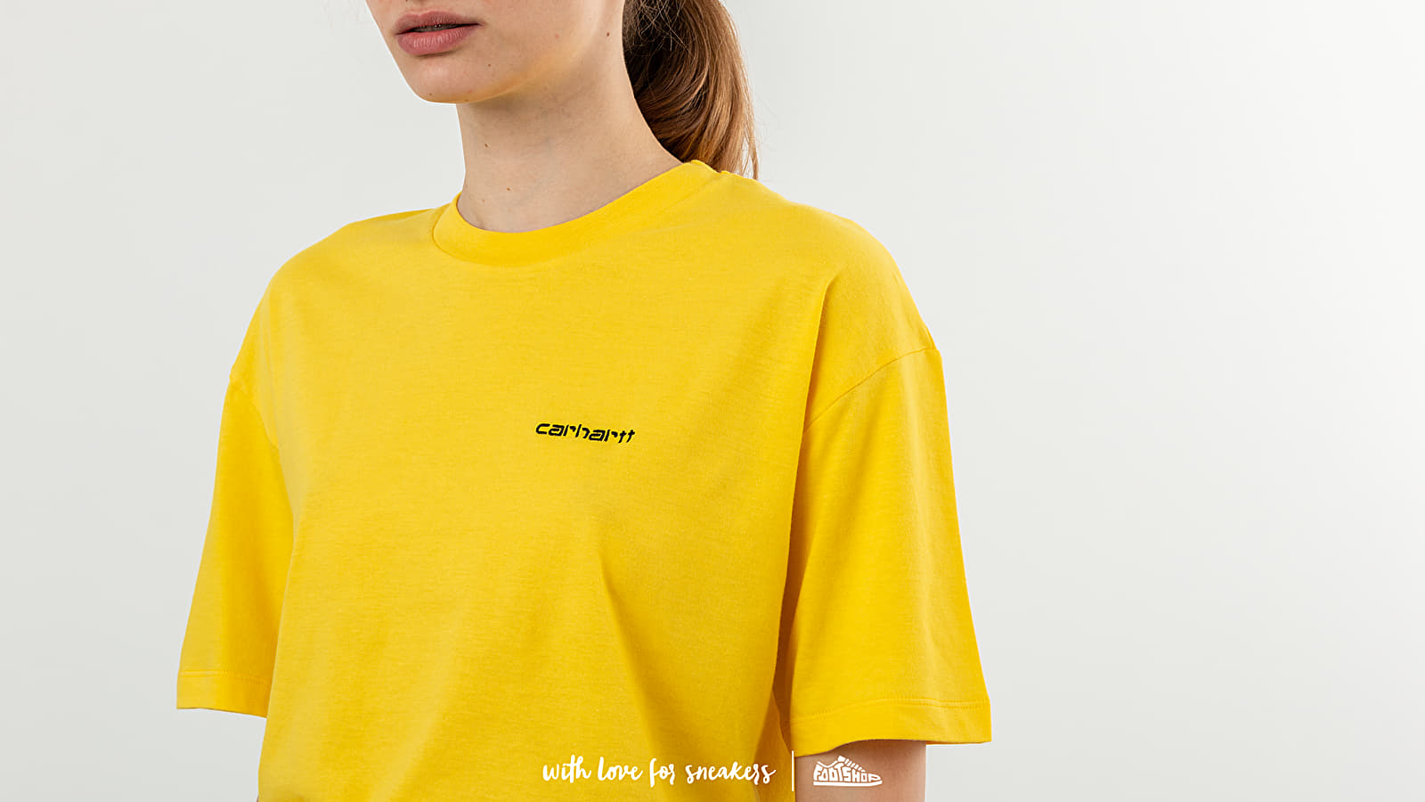 T-shirts Carhartt WIP Script Embroidery Tee Primula/ Black