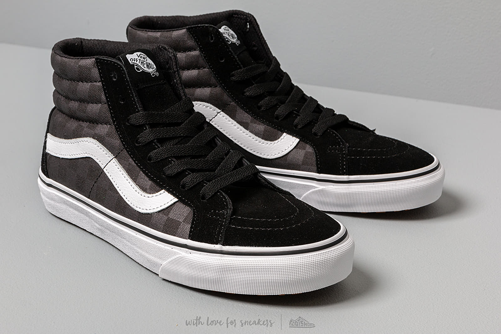 Men s shoes Vans Sk8 Hi Reissue Uc Made For The Makers Black Checkerboard Footshop