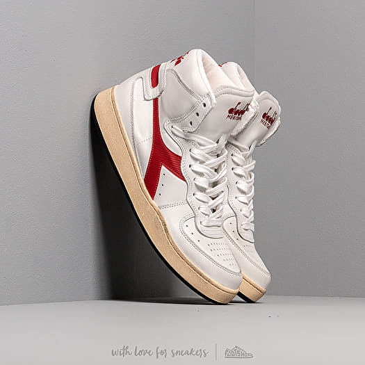 Men s shoes Diadora MI Basket Used White Garnet Footshop