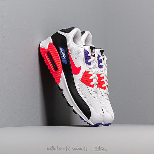 Men's air max 90 essential shoes - white/red/black top