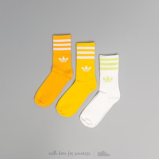 Calcetines adidas Mid Cut Crew Socks Active Gold Yellow White Footshop