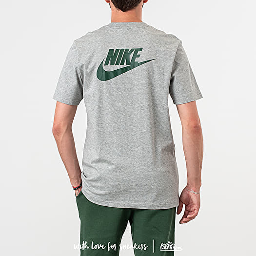 gray and lime green nike shirt