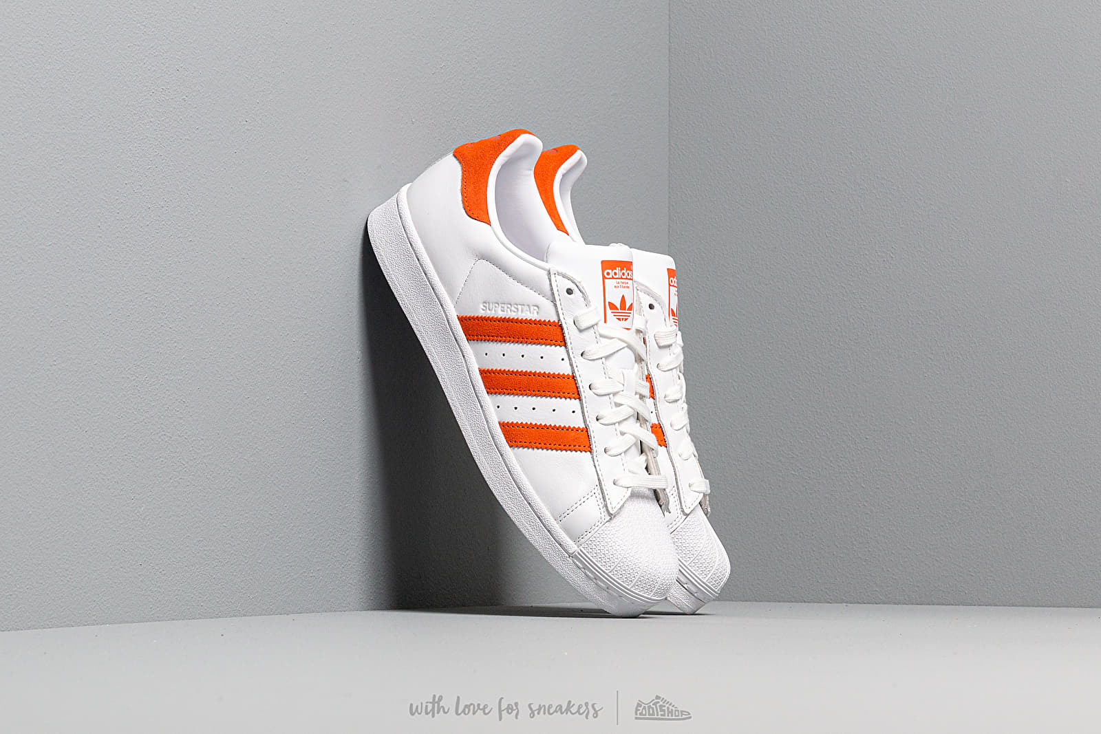 Men s shoes adidas Superstar Ftw White Orange Ftw White Footshop
