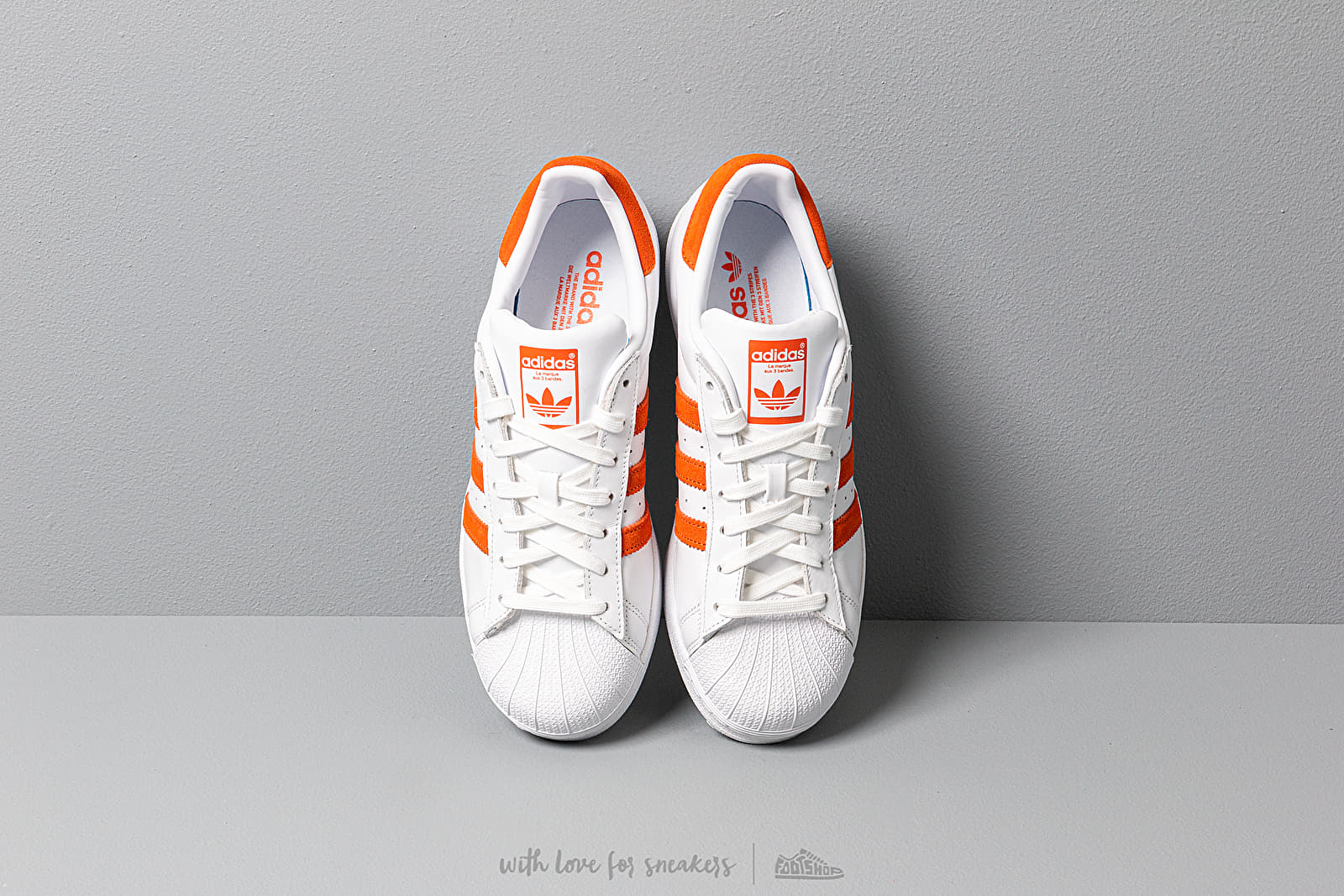 Adidas superstar white and orange shop