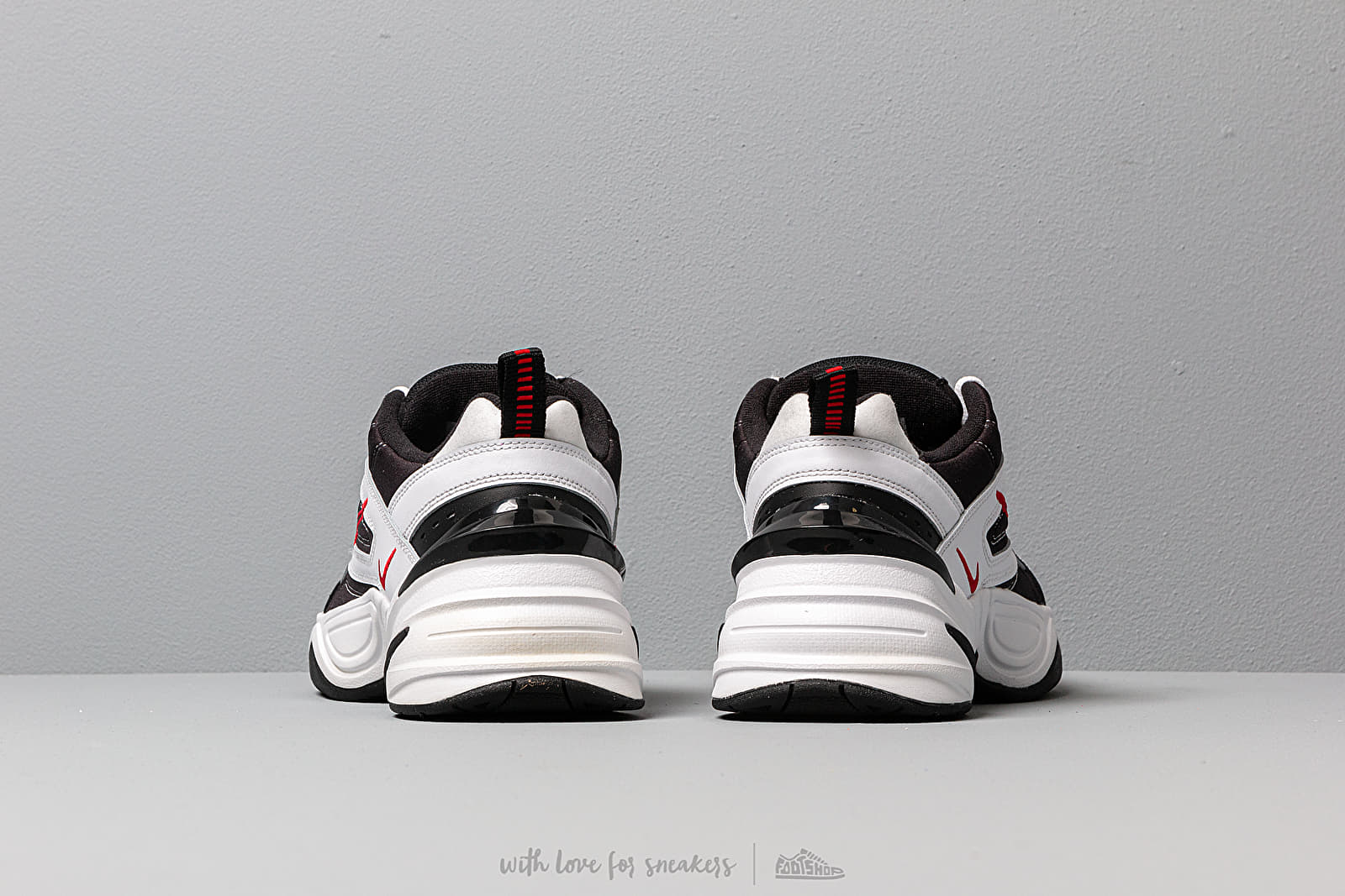 Nike m2k tekno black white red clearance