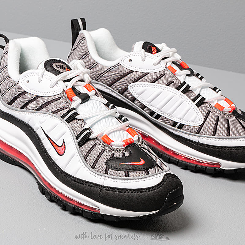 スニーカー NIKE W AIR MAX 98 WHITE/SOLAR RED Nike W Air Max 98 White/ Solar Red-Dust-Reflect Silver | Footshop